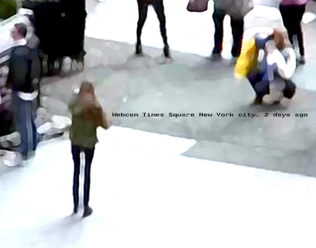 2015 WEBCAM TIMES SQUARE NEW YORK CITY 2 DAYS AGO126 cm x 100 cm opera su tela  